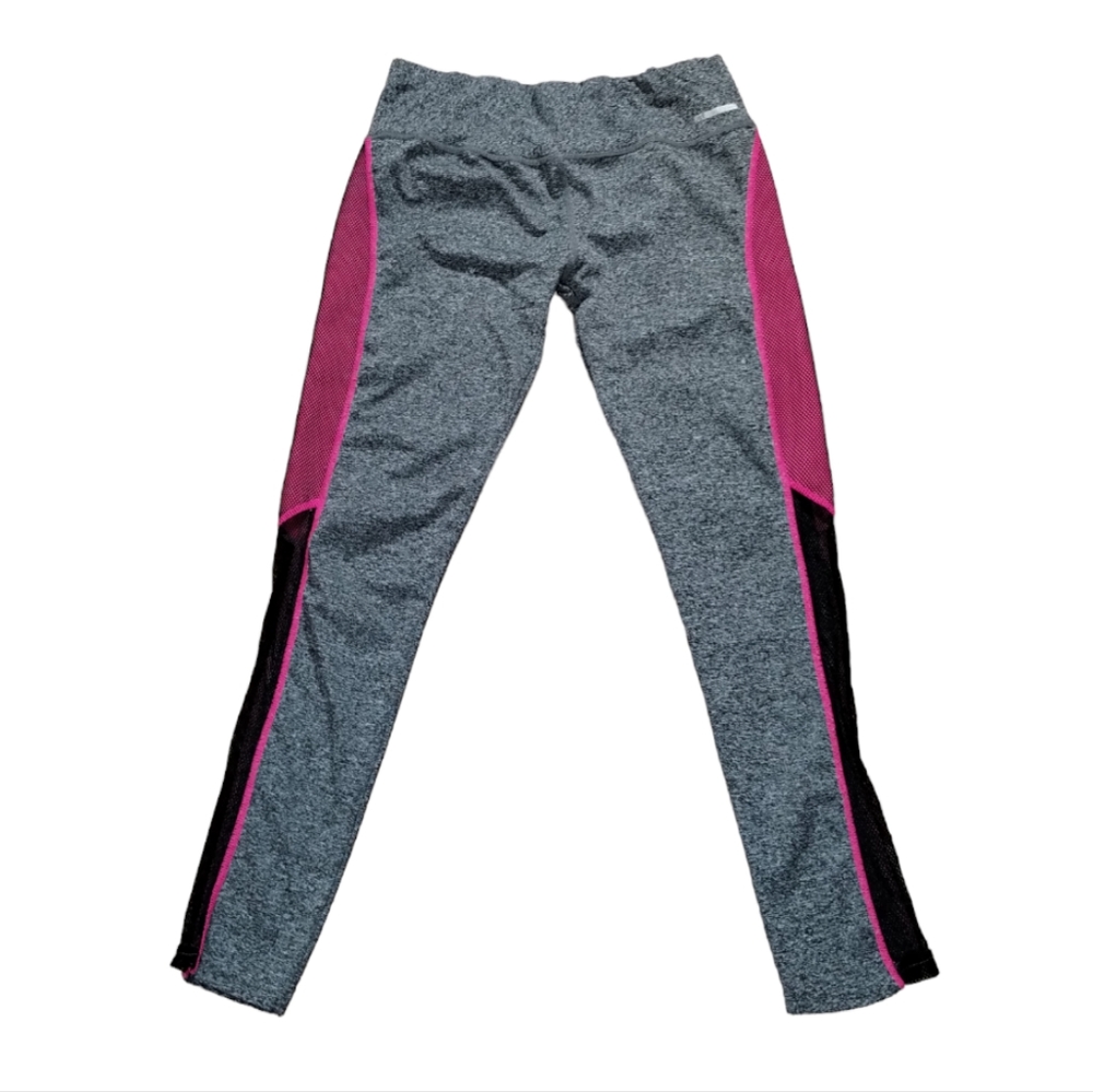 JGX Highwaisted Side Stripe Mesh Yoga athletic Gray & Pink Active Leggings - Picture 1 of 12